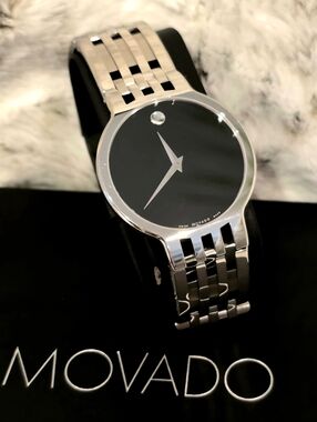 🔷 Movado Museum Classic Men's Women's Swiss Made Stainless Steel Watch AUTH